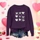 thumbnail image 1 of Xuyuer Valentine's Day Heart Print - Women's Loose Round Neck Long Sleeve Top for Casual Lover Themed Outfits, Cozy Seasonal Wear, Couple Matching Style & Romantic Gift Holiday Apparell, 1 of 5