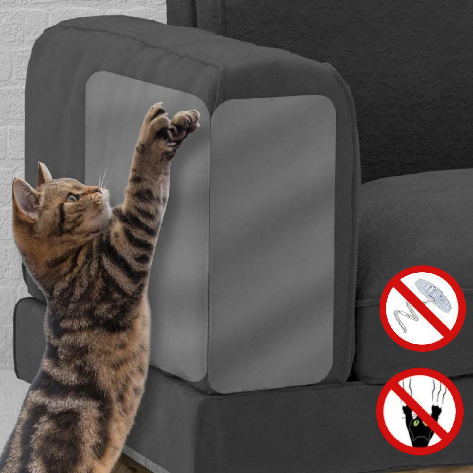 Cat anti-Scratch Guard Mat Cat Scratching Post Furniture Sofa Protector 2Pcs FT 