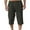 A-Dark Gray, variant on Wyobmus Mens Linen Capris Loose Casual Solid Color Drawstring Waist Cotton Mid Length Pants 3/4 Lightweight Soft Bermuda Beach Shorts S-2X A-Black