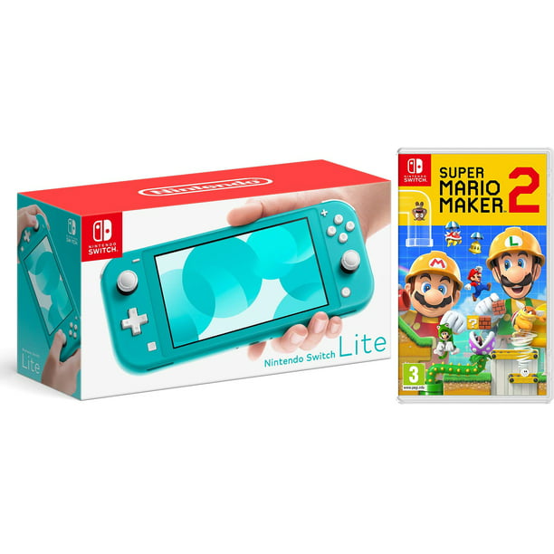 komplikationer Logisk skole Nintendo Switch Lite 32GB Turquoise and Super Mario Maker 2 Bundle -  Walmart.com