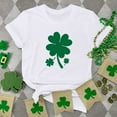 thumbnail image 2 of Besolor T-Shirts de la Saint-Patrick pour Femmes Été Col Rond Manches Courtes Tuniques Tops Décontractés Blouse Graphique Ample, 2 of 6