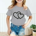 thumbnail image 2 of Girls Tshirts 10-12 Short Sleeve Floral Print Kids Tee Tops Active Fit Back To School Outfit Kids Holiday Girl Clothes Outifit, 2 of 5