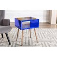 thumbnail image 1 of Modern Side Table for Small Space, Simple Mirrored Nightstand for Bedroom, Small End Table for Living Room, Wood Bedside Table for Home Office, White, D4147, 1 of 8