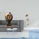 thumbnail image 2 of Reloj de mesa con figura moderna de hoja de globo terráqueo, adorno artístico artesanal, escultura creativa de metal para oficina, estante, dormitorio, 2 of 8