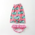 thumbnail image 4 of HAWEE Little Girls Two Pieces Rash Guard Swimsuit Set Long Sleeve Print Bikini Bathing Suit UPF50+ Beach Swimwear, 4 of 4