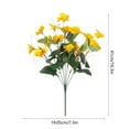 thumbnail image 3 of Summercome Artificial Hibiscus Flowers 19" Faux Impatiens Outdoor Planters Yellow Artificial Tropical Flowers Realistic UV Resistant Silk Flowers for Outside Front Porch Spring Summer Decor, 3 of 7