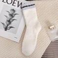 thumbnail image 3 of Tiqkatyck Fuzzy Socks Clearance Christmas Socks for Adults Autumn Winter Color Matching Plush Insulation Coral Velvet Home Socks Carpet Socks Sleep Socks Womens Socks White, 3 of 3