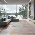 thumbnail image 2 of ODIKA 8'x10' Washable Area Rug Pink Boho Scallop Border Whimsical Scattered Polka Dot Motifs for Living Room, Under Sectional, Family , Durable, Non-Slip, 2 of 7