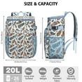 thumbnail image 4 of Colorful Abstract Geometric Cooler Backpack - 20L Insulated Leakproof Lunch Bag, Plaid Stripes, 4 of 6