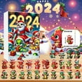 thumbnail image 1 of 2024 Festival Vacation Advent Calendar 24 Day Christmas Calendar Pendant With Santa Hats 2D Xmas Tree Ornaments For Christmas Party, 1 of 9