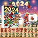 thumbnail image 1 of Calendario de Adviento de Vacaciones de Festivales 2024, Calendario Navideño de 24 Días con Colgante y Gorros de Papá Noel, Adornos Navideños 2D para Fiesta de Navidad., 1 of 7