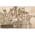 thumbnail image 2 of Paul Sandby 14x11 Black Ornate Wood Framed Double Matted Museum Art Print Titled: Election Scene, 2 of 5