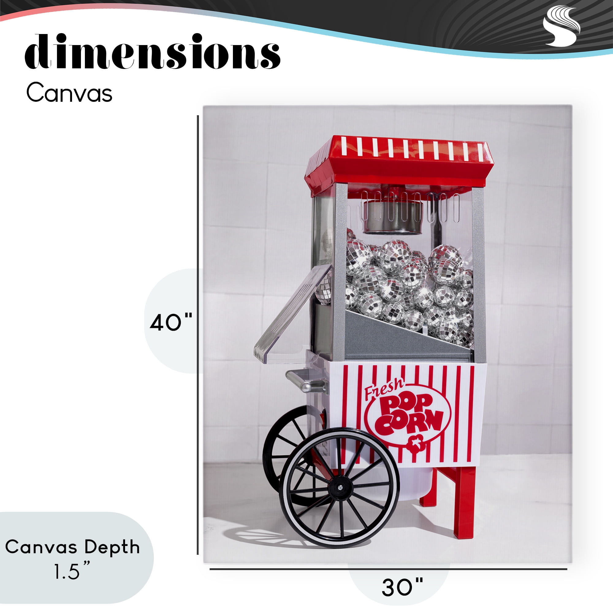 Stupell Industries Fun Disco Popcorn Machine Canvas Wall Art, design by LISH Creative
