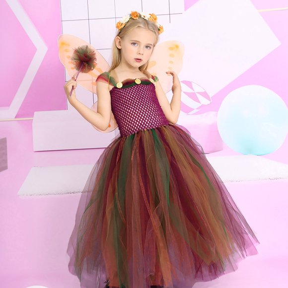 Robe Tutu en Tulle pour Filles avec Ailes et Baguette de Fée 3 Pcs Ensembles Performance Robes de Noël pour Filles Taille 10-12 Noir Serré Robes de Noël pour Filles Taille 14-16 Formel