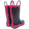 thumbnail image 3 of Hudson Baby Rain Boots, Navy Dots Pink, 9 Toddler, 3 of 4