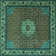 thumbnail image 1 of Ahgly Company Indoor Square Persian Turquoise Blue Traditional Area Rugs, 4' Square, 1 of 4