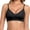 Black, variant on Women Wirefree Embossed Seamless Bra, Adjustable Thin Strap Fixed Cup Gel Support Everyday Comfort Push-Up T-Shirt Bra Purple XXL