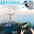 thumbnail image 5 of Drone Con Cámara 1080P Para Principiantes Y Adultos Cuadricóptero De Control Remoto Plegable Con Gestos De Control De Voz Selfie Altitud Hold One Key Start 3D Flips 2 Baterías No Impermeable Juguete P, 5 of 5
