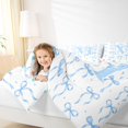 thumbnail image 3 of Manfei Cute Blue Letter M Monogrammed Twin Comforter Sets 3-Piece for Kids Girls,Polka Dots Ribbon Bowtie Bedding Set for Teens,Lightweight Room Decor, 3 of 6
