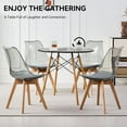 thumbnail image 2 of 5 Piece Round Dining Table Set for 4, 31.5" Kitchen Table with 4 Clear Gray Acrylic Chairs for Restaurant Bedroom Living Room, Space Saving Black Table Chair Set of 4, 2 of 8