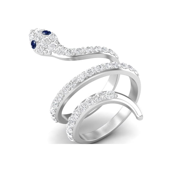 Mooneye 925 Sterling Silver Women Wrap Synthetic Sapphire Cobra Snake Valentines Day Gift Rings
