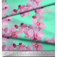 thumbnail image 2 of Soimoi Viscose Chiffon Fabric Bird & Orchids Flower Decor Fabric Printed Yard 42 Inch Wide, 2 of 3