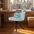 thumbnail image 3 of Xixirimido Cherry Blossom Blue Pattern Swivel Office Armrest Chair Covers Stretch Dining Chair Cover, Mid-Back Desk Chair Slipcover Removable Accent Armchair Protector, 3 of 7