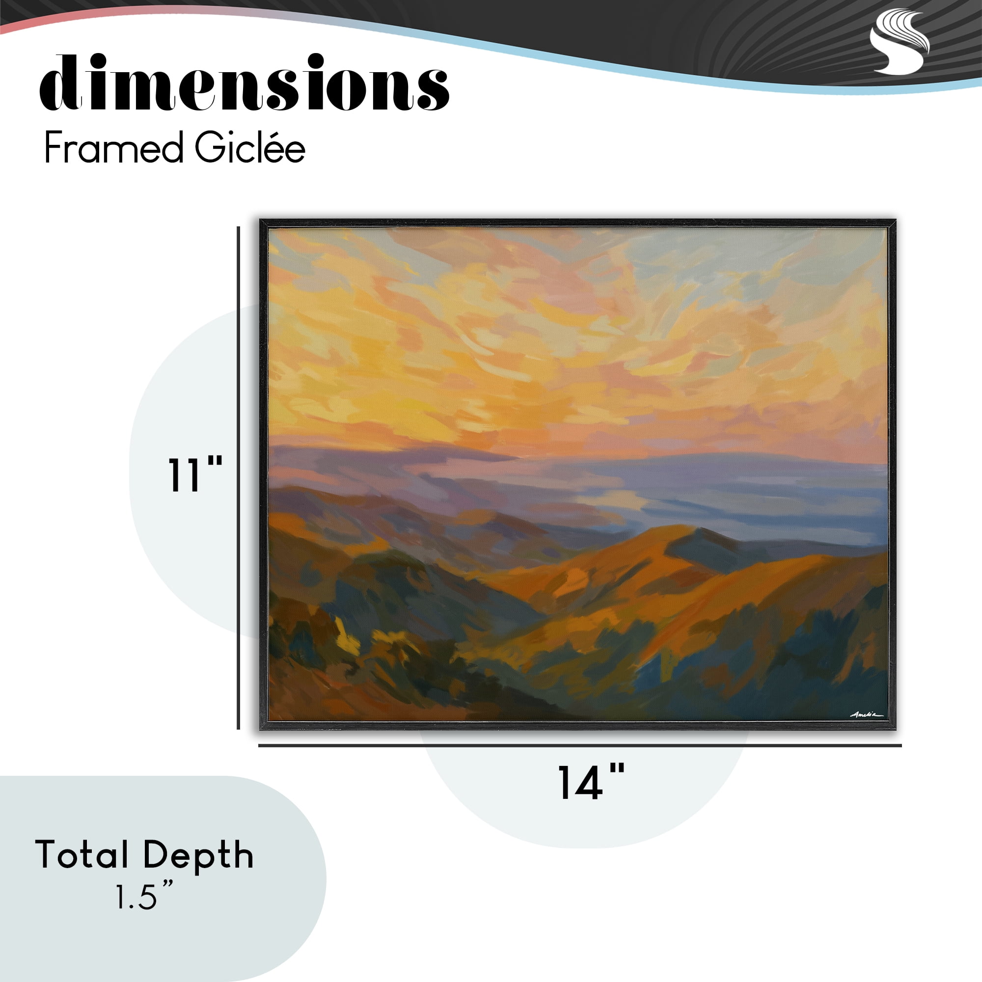 Stupell Industries California Sunset Landscape Black Framed Giclee Art, design by Amelia Noyes