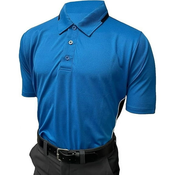 Smitty BBS345 Collegiate Softball High Performance Body Flex Short Sleeve Umpire Shirt (Bright Blue/Midnight Navy,Large)