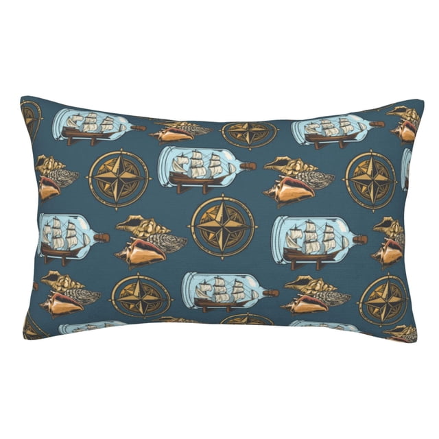 Balery Miniature Ship In Bottle Funda de Cojín Estampada, Regalos para Mujeres, Regalos de Amor para Ella, Regalos para Novia o Esposa, Funda de Almohada-14"x20"