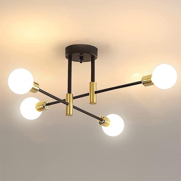 Lámpara De Techo Industrial, Lámpara De Araña De 72 Cm De Diámetro, Lámpara De Techo Ajustable 180 Para Dormitorio, Cocina, Sala De Estar, Bar, Cafetería, Negro, Base E27, Sin