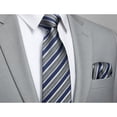 thumbnail image 2 of Mens Ties Stripe Tie and Pocket Square Set Classic Formal Neckties Handkerchief Cufflinks Wedding, 2 of 11
