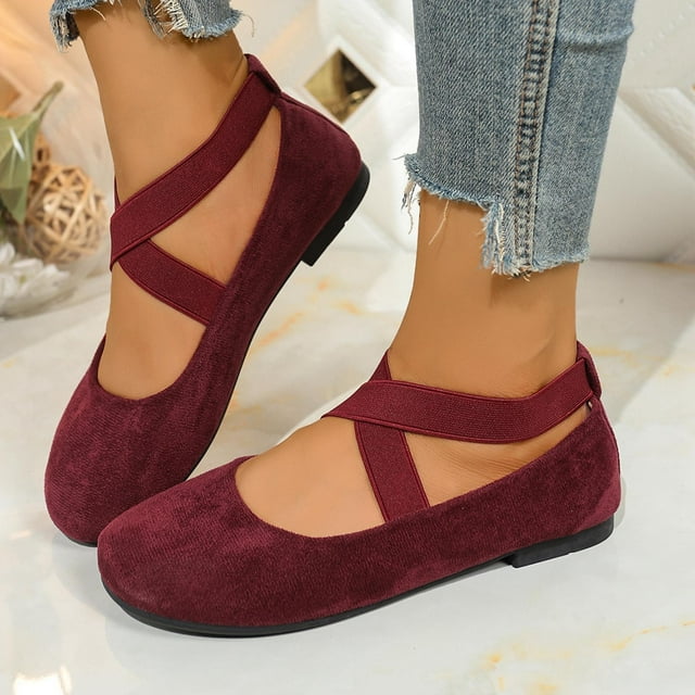 Wowcloth Women's Fashion Casual Spring & Summer Solid - Color Closed - Toe Slip - On Flat Shoes