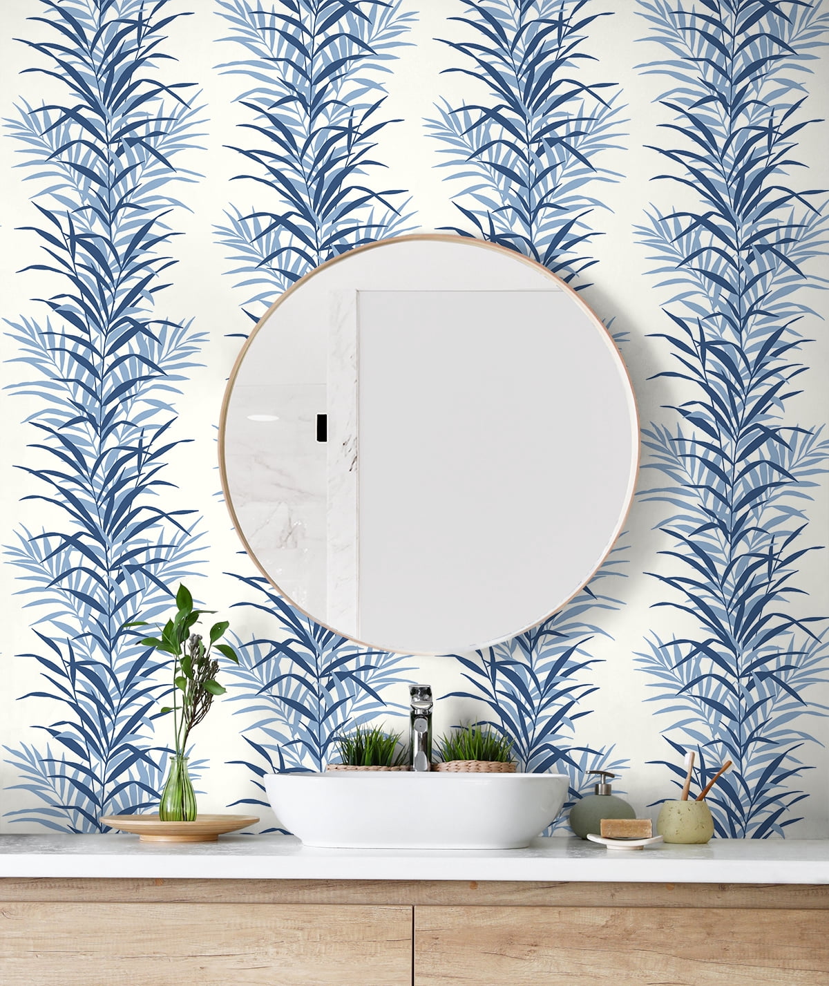 NextWall Leaf Stripe Peel and Stick Wallpaper