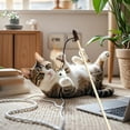 thumbnail image 3 of Interactive Cat Teaser Wand with Feathers for Indoor Play Stimulates Natural Instincts Durable Wooden Stick Toy for Felines and Exercise and Bonding Activity, 3 of 3