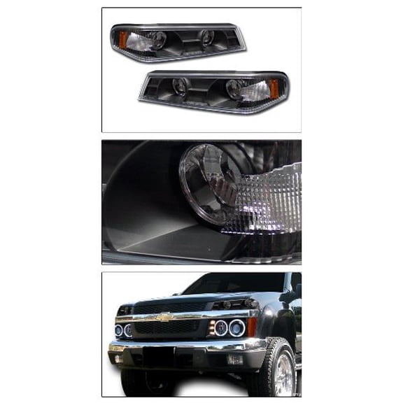 Blk Amber Lens Signal Bumper Corner Lights Lamps Chevy Colorado/Gmc Canyon