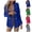 Light Blue, variant on Womens Casual Blazer Jacket Gold Button Long Sleeve Work 0ffice Blazer Lapel Open Front Jacket Blue 10(XL)
