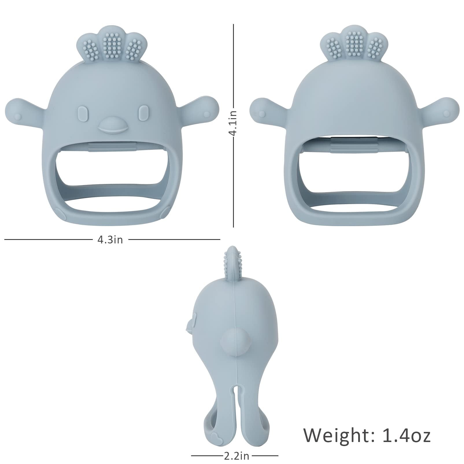 Silicone Baby Teether Toy for Infants 3+ Months, BPA Free Anti-Drop Silicone Mitten Teething Toy for Soothing Sore Gums, Baby Chew Toys for Sucking Needs