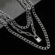 thumbnail image 3 of Collar de cadena en capas Yashi estilo grunge plateado 5, 3 of 4