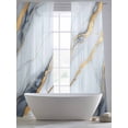 thumbnail image 4 of Abstract Sheer Curtains 84 inches Long 2 Panels Set Grey White Marble Texture Golden Lines Tiers Sheers Rod Pocket Small Window Short Curtains for Kitchen Cafe, Each 52" W x 84" L, 4 of 7