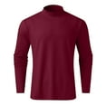 thumbnail image 5 of Men's Fashion Mock Turtleneck T-Shirts Long Sleeve Pullover Sweater Basic Designed Undershirt Slim Fit Top, 5 of 5