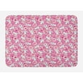 thumbnail image 1 of Cartoon Animal Bath Mat, Doodle Cute Kawaii Illustration Stars Hearts Bones Flower Girls Design, Non-Slip Plush Mat Bathroom Kitchen Laundry Room Decor, 29.5 X 17.5 Inches, Pink Peach White, Ambesonne, 1 of 2