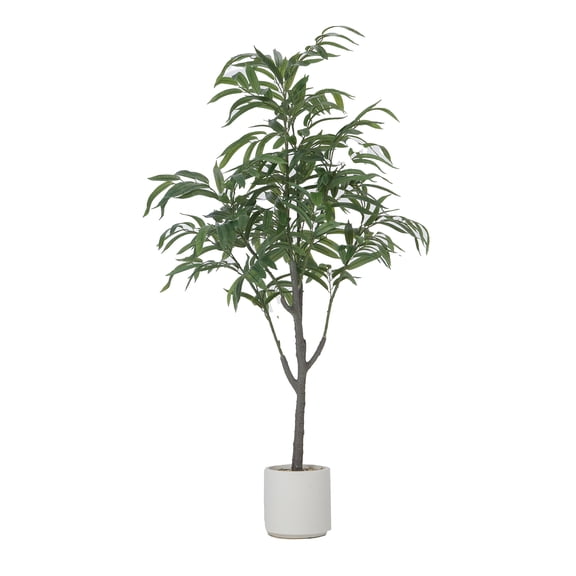 63" Artificial Faux Eucalyptus Tree in a Beige Resin Planter | 63" Fake Eucalyptus Tree