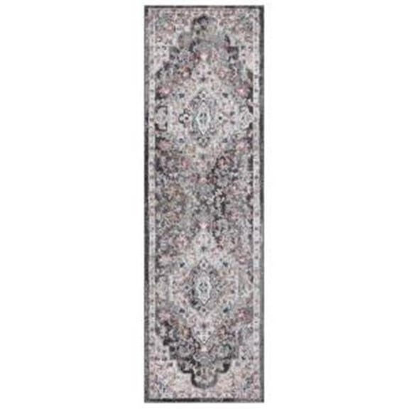 Concord Global Trading 72562 2 x 7 ft. Vintage Montreal Medallion Runner Rug, Gray