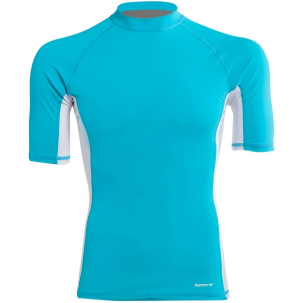 Sporti Men's Short Sleeve Shirt Upf 50+ Sport Fit Rash Guard (Small