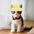 thumbnail image 5 of Pet Sun Hat for Cats, Breathable Cat Sun Hat with Earholes for Small Cats and Puppies, Lightweight Terylene Summer Outdoor Hat, UV Protection Wide Brim Pet Hat, Blue/Yellow/Purple 10in, 5 of 7