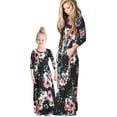 thumbnail image 3 of WIWIQS Verano Lindo Mamá y Yo Boho Rayas Chevron Maxi Vestidos, 3 of 5
