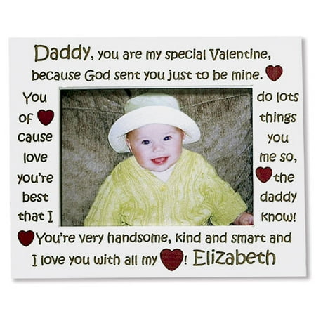 Personalized Daddy Valentine White Frame