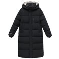thumbnail image 5 of Chaqueta de plumón y algodón para mujer, de largo medio hasta la rodilla, holgada, con capucha, chaqueta de pan gruesa, 5 of 5