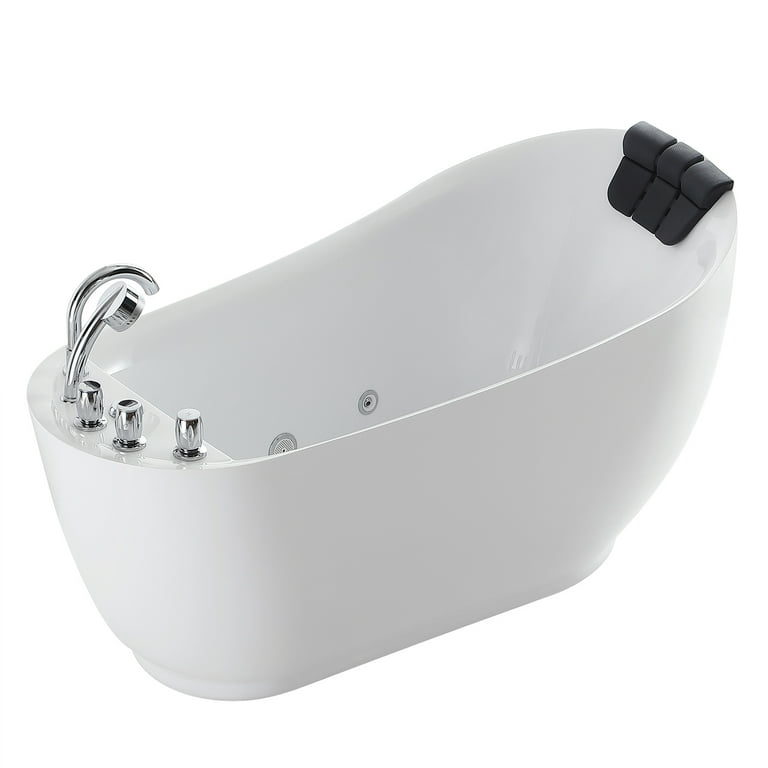 Swcorp 2753FLWL Left Drain Fully Loaded Walk-In Bathtub with Air Jets & Whirlpool Massage Jets Hot Tub, White